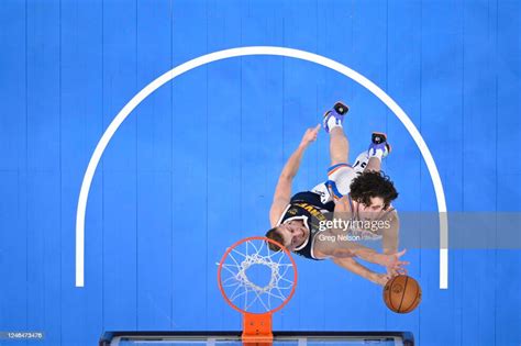 Oklahoma City Thunder Josh Giddey In Action Shoots Vs Denver Nuggets