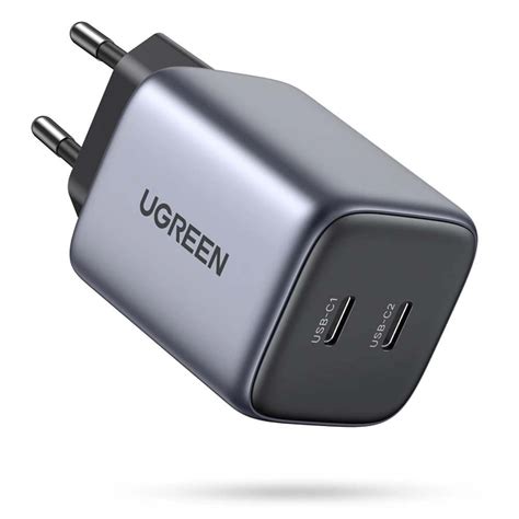 Ugreen Φορτιστής Χωρίς Καλώδιο με 2 Θύρες Usb C 45w Power Delivery Γκρι