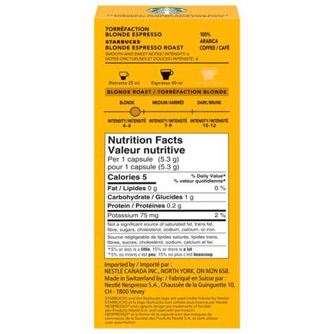 Starbucks Blonde Espresso Roast Capsules For Nespresso Original Line Linen Chest