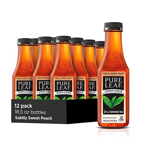 Pure Leaf Iced Tea Subtly Sweet Peach Lower Sugar 185 Ounce Bottles Pack Of 12