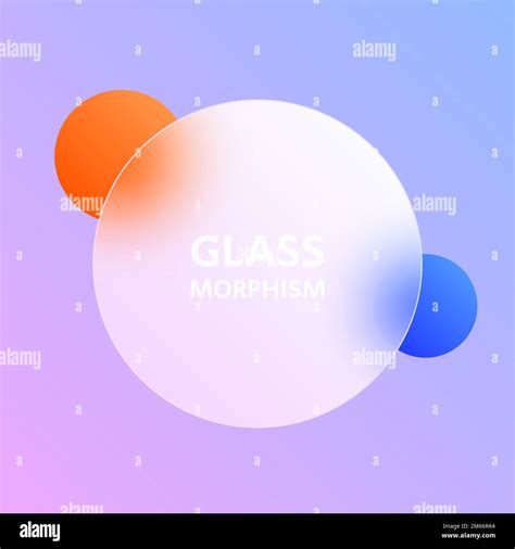 Glassmorphism Effect Background Transparent Matte Glass Circle With