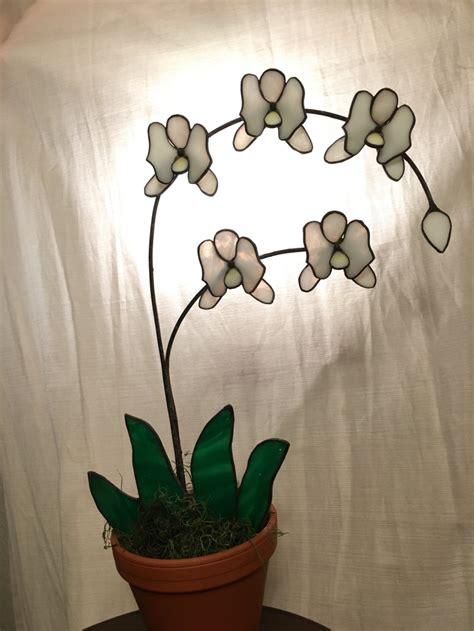 3d Stained Glass Orchid Etsy