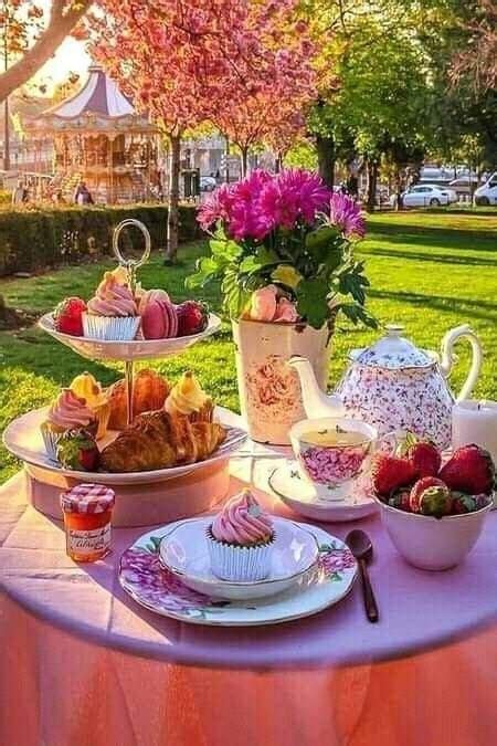 Pin by Blaghdji Kheira on Café rétro Tea party garden Tea party food