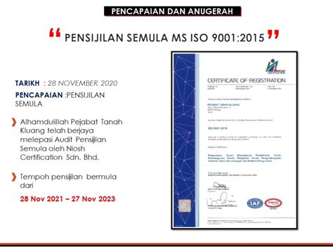 Pencapaian Dan Anugerah Pentadbiran Tanah Johor