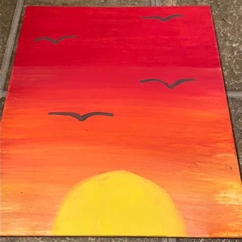 Red Orange Yellow Sunset Painting - img-stache