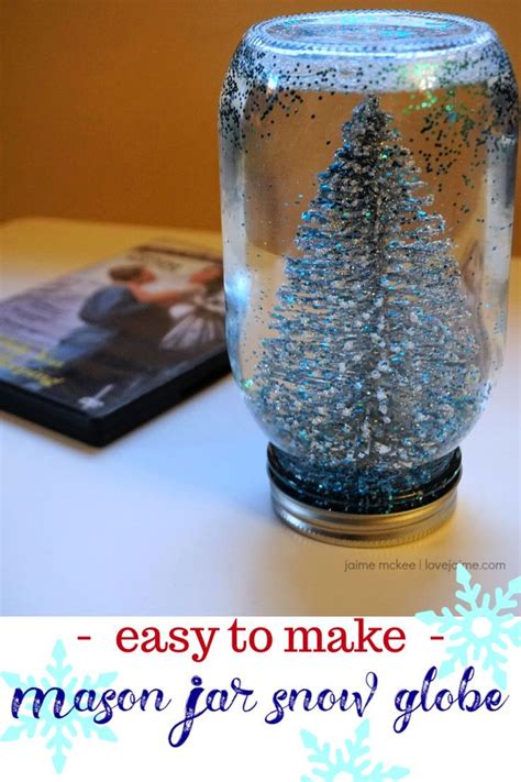 How To Make A Mason Jar Snow Globe Super Easy Diy Snow Globe Diy