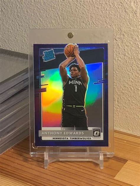 Anthony Edwards 2020 21 Donruss Optic RC Rated Rookie Purple Holo Prizm