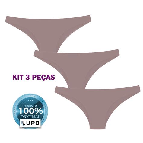 Kit 3 Calcinhas Loba Original Tanga Sem Costura 40500 Nude Básica