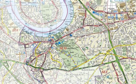 Greenwich London Borough Map 841 X 1189 Cm Paper Laminated