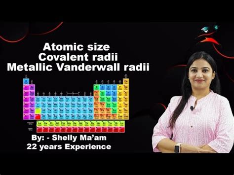 Periodic Table Types Of Atomic Radii Covalent Metallic Vanderwaal