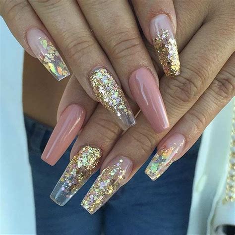 65 Fun Ways To Wear Ballerina Nails Stayglam Gold Acrylic Nails Ballerina Nails Gorgeous Nails