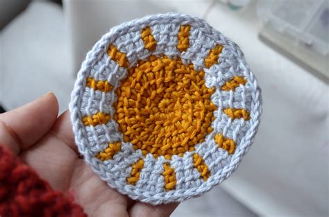 Little Sun Coaster Tunisian Crochet Pattern Yarnandy