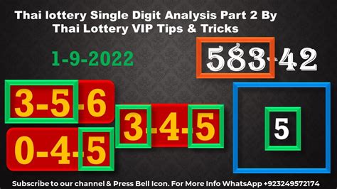 Thai Lottery Single Digit Analysis Part 2 By Thai Lottery VIP Tips