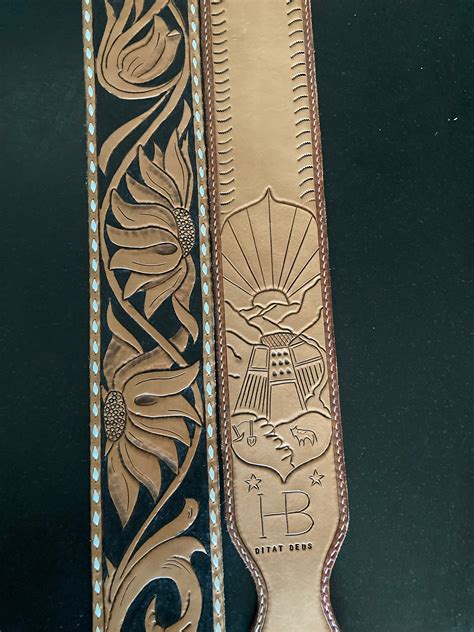 Custom Tooled Leather Guitar Strap Etsy