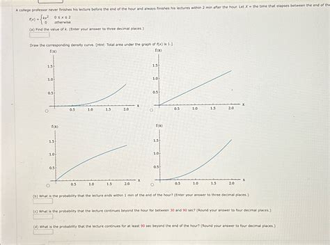 Solved A College Professor Never Finishes His Lecture Before Chegg