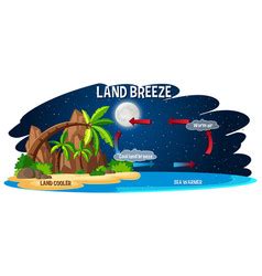 Science Poster Design For Land And Sea Breeze Vector Image