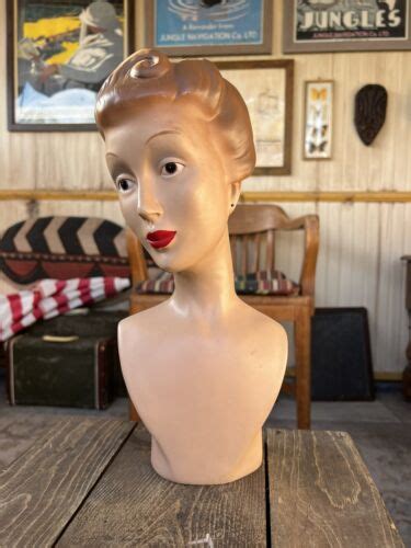 Mannequin Head Bust Vintage Wig Hat Jewelry Vanity Display Ebay