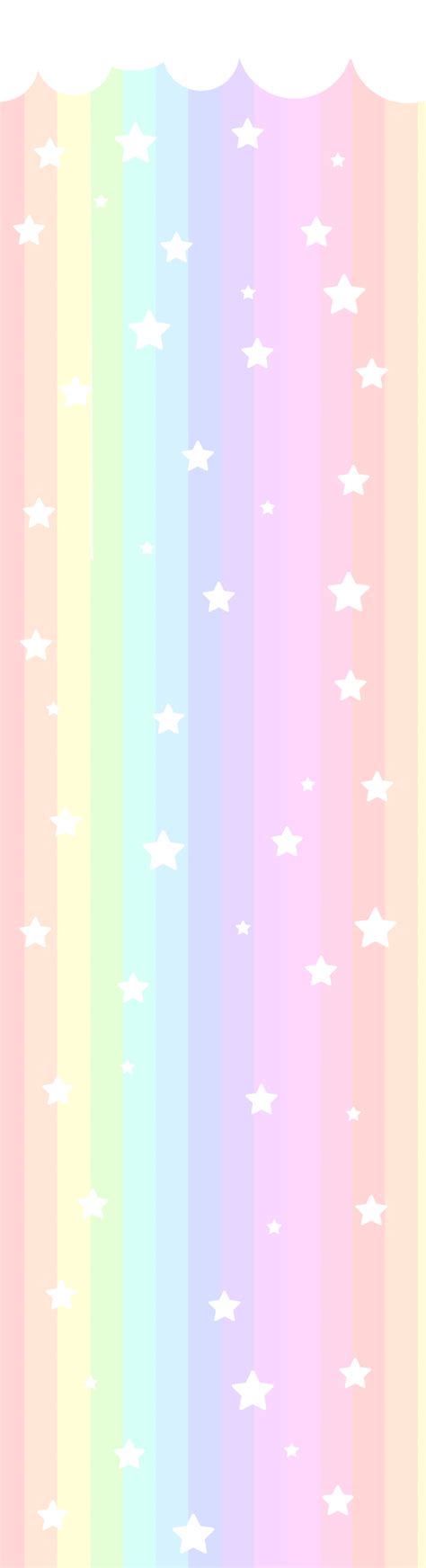 Rainbow Glitter Wallpaper with White Clouds and Stars