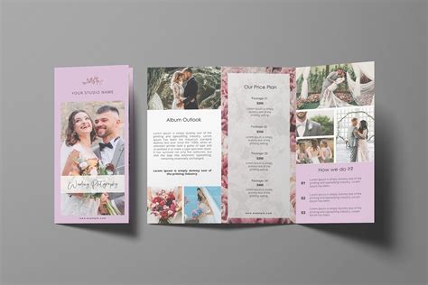 Wedding Tri Fold Brochure Brochure Templates ~ Creative Market