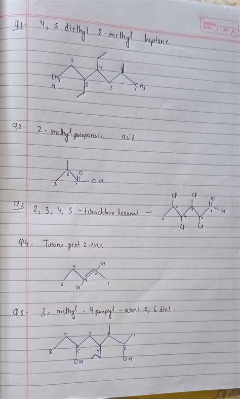 [solved] Draw The Line Diagram For The Following Compounds Course Hero