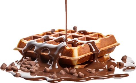 AI Generated Pouring Chocolate Over Belgian Waffle Png 34616676 PNG