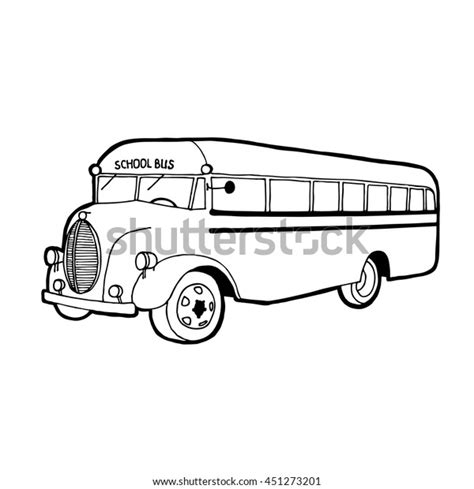 School Bus Outline Vector Illustration Stock Vector (Royalty Free ...