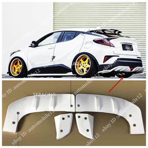 Unpainted Rear Bumper Lip Diffuser Spoiler Cover For Toyota C HR CHR