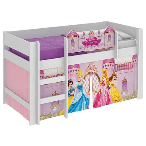 Cama Infantil Princesas Disney Play Escorregador Branco Pura Magia