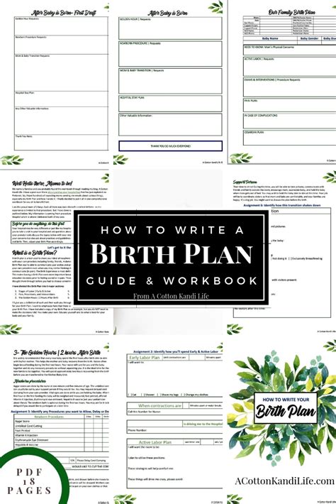 How To Write A Birth Plan Workbook 18 Pages A Cotton Kandi Life