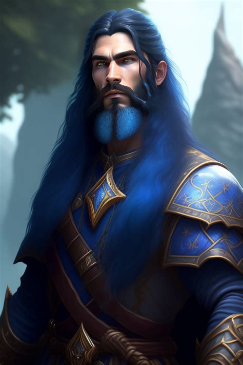 Lexica Wide Angle Male Blue Skin Caucasian Genasi From D D Blue