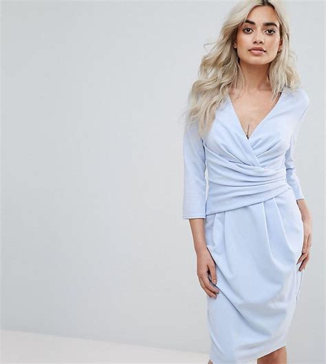 City Goddess Petite Midikleid Mit Falten Und Rmeln Blau Jetzt