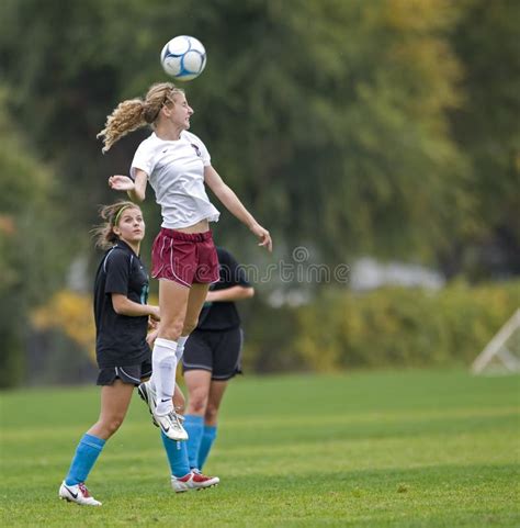 HS Soccer head ball editorial stock photo. Image of physical - 11443693