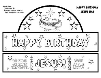 FUN Happy Birthday Jesus Party Printable Hat Craft Christmas KidMin