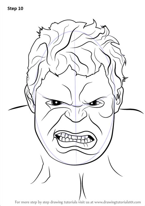 How To Draw The Hulk Face The Hulk Step By Step