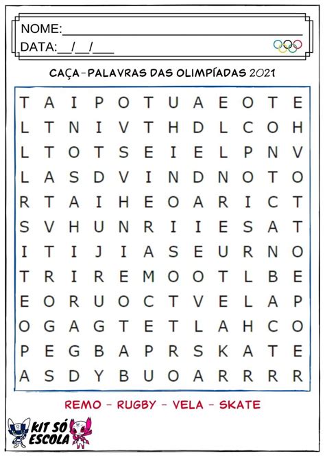 Ca A Palavras Das Olimp Adas S Escola