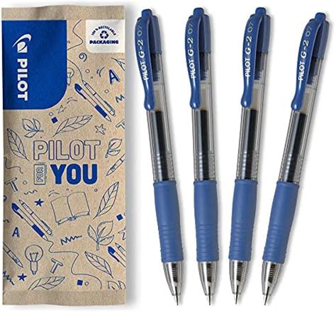 Pilot G 2 Bolígrafo Tinta De Gel Azul Punto Medio Caja 12