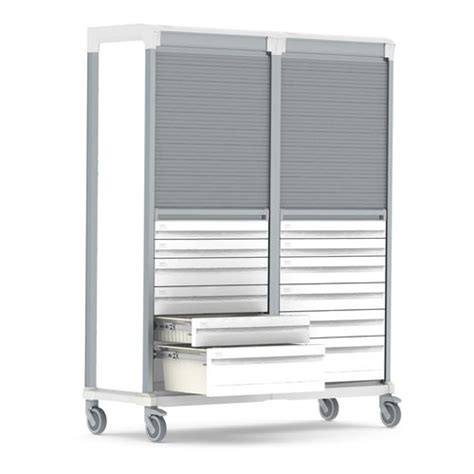 Carrello Medico Double Type E Storage Cart With Integrated Drawers