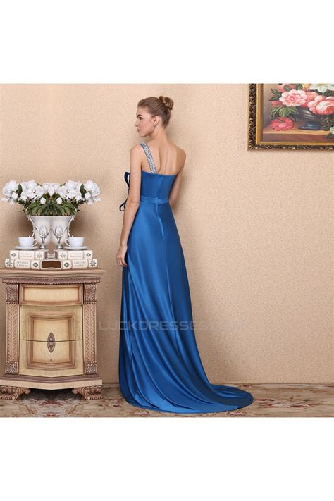 A Line One Shoulder Beaded Long Prom Evening Formal Dresses Ed