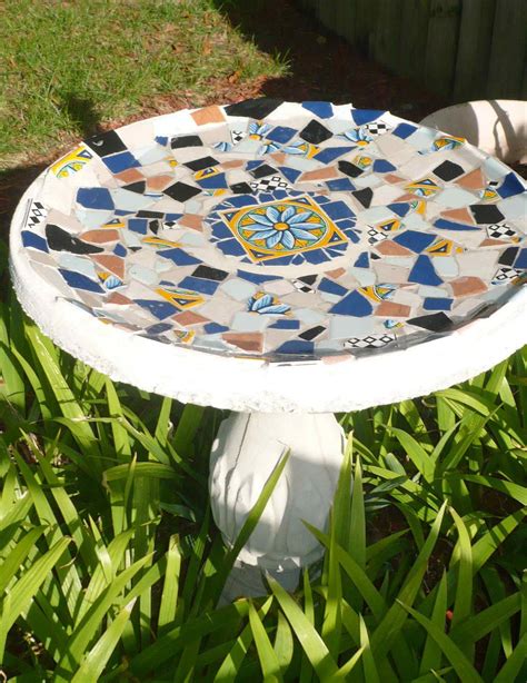 Make Mosaic Tile Bird Bath Birdcage Design Ideas