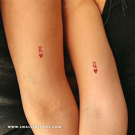 Matching King And Queen Of Hearts Temporary Tattoos Set Of 2 2