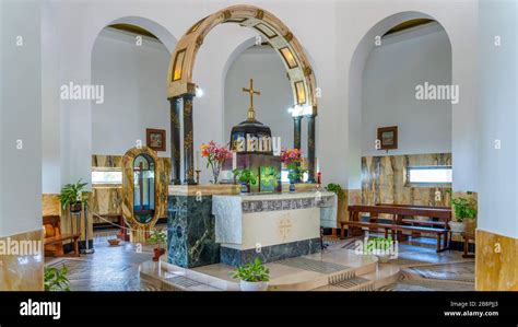 The Interior Sanctuary Of The Church Of The Beatitudes On The Mount Of