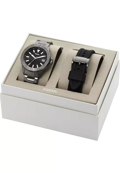 Buy Fossil Fossil Male S Bannon Smoke Stainless Steel Watch BQ2785SET