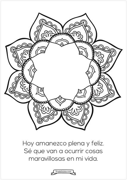 11 Mandalas Para Pintar Con Afirmaciones Poderosas Imprimibles Gratis