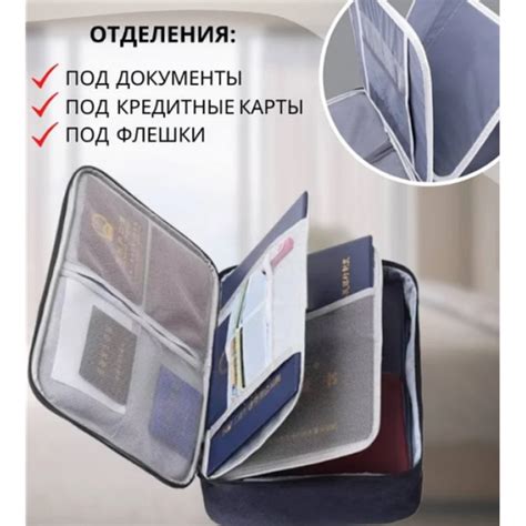 Дорожный органайзер для документов с кодовым замком 37*27*10,5 см Синий ...