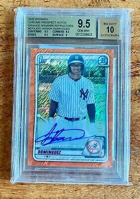 Jasson Dominguez Bowman Chrome Orange Shimmer Refractor Auto