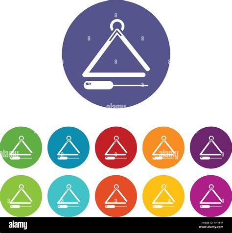 Musical Triangle Icons Set Vector Color Stock Vector Image Art Alamy