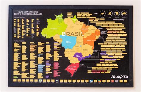 Mapa Do Brasil De Raspar Unlocked Grande X Cm Moldura Mapas