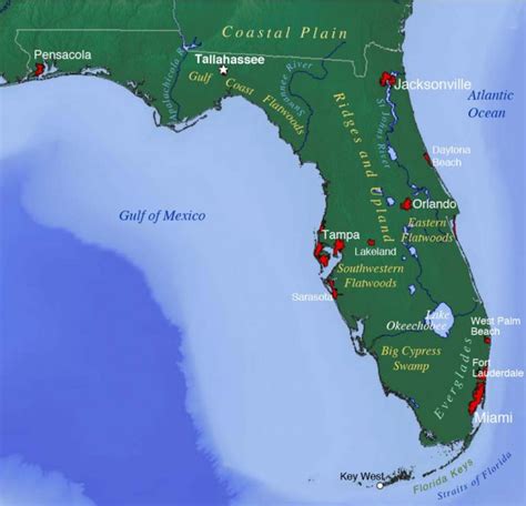 Florida Map With Cities And Beaches Beach Map