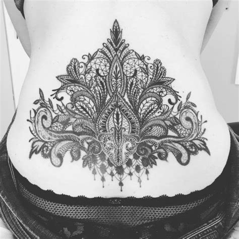 Lower Back Lace Tattoos