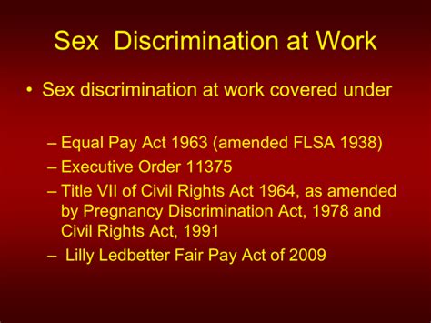 Sex Discrimination At Work